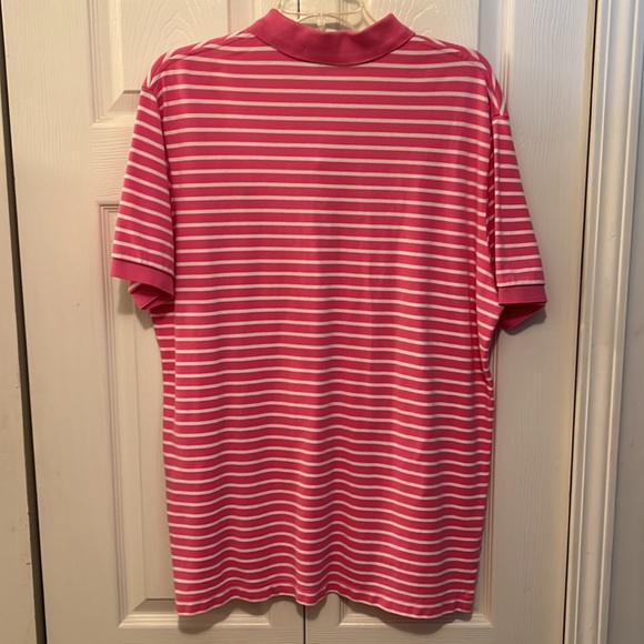 NWOT POLO SHIRT BY RALPH LAUREN PINK & WHITE STRIPED SIZE L 100% COTTON - Picture 4 of 8